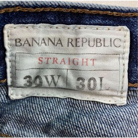 Banana Republic Men's Blue Mid Rise Straight Leg Denim Jeans Size W30 L30 - Picture 4 of 11